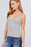 Double V-neck 2 Ply Rib Knit Cami Top