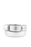 Womens Clamp Round Buckle On One-size-fits-all Plain Feather Edged Dress Belt