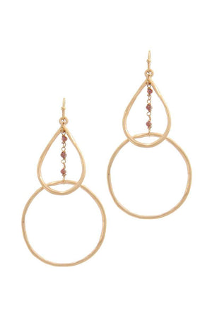 Teardrop Shape Circle Drop Earring