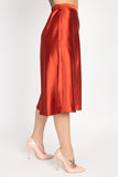 A-line Satin Midi Skirt