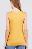 Sleeveless Round Neck Rayon Spandex Knit Top