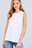 Sleeveless Round Neck Rayon Spandex Knit Top