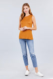 Sleeveless Round Neck Rayon Spandex Knit Top