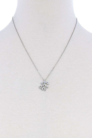 Cute Coral Leaf Pendant Necklace