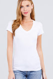 Singles Short Sleeve V Neck Tee