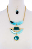 Stylish Acetate Organic Shape Chunky Necklace And Earring Set