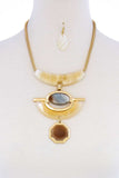 Stylish Acetate Organic Shape Chunky Necklace And Earring Set