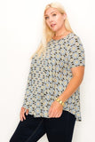 Plus Size Multi Print Tunic Top