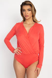 Front Wrap V Neck Bodysuit