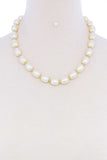 Stylish Fashion Pearl Beaded Necklace And Earring Set