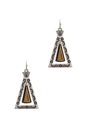 Modern Chic Tipi Inspired Triangle Drop Earring