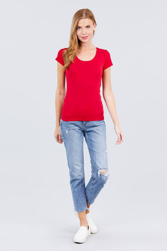 Short Sleeve Scoop Neck Tee