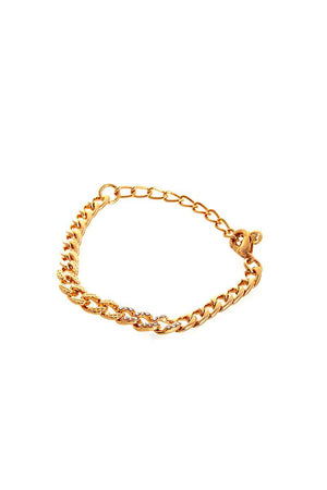 Stylish Rhinestone Accent Thick Chain Bracelet