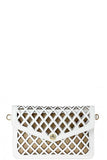 Stylish Diamond Cut Out Envelope Clutch With Shoulder Strap