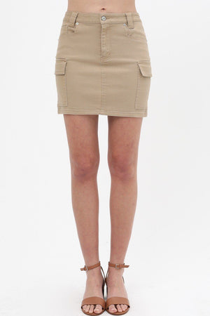 Cargo Cotton Span Mini Skirt