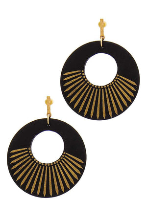 Fashion Wooden Circle Drop Earring