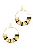 Stylish Wooden Bead Hoop Earring