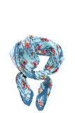 Designer Floral Print Pleated Bandana Scarf