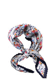 Designer Floral Print Pleated Bandana Scarf