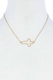 Fashion Cute Cross Out Line Pendant Necklace