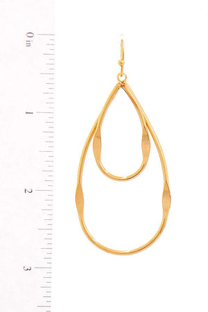 Fashion Double Tear Drop Out Line Earring