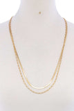 Double Layer Stylish Chain Necklace And Earring Set