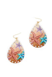 Chic Stylish Star Fish Print Tear Drop Earring