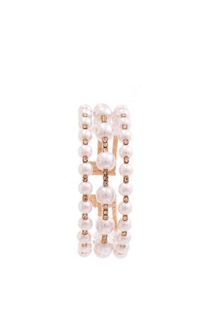 Triple Layer Fashion Pearl And Rhinestone Bracelet