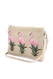 Flamingo Embroidered Pouch