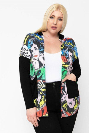 Comic Print, Lightweight Cardigan