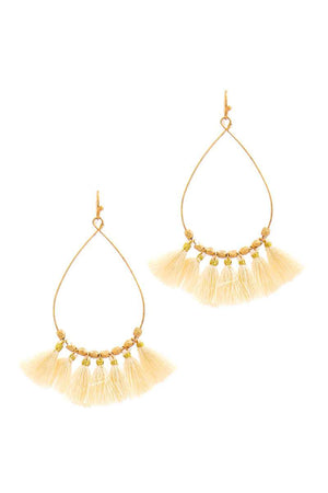 Fashion 7 Mini Tassel Tear Drop Wire Earring