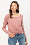 Rayon Span Jersey Front Twisted Top