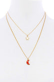 Stylish Double Layer Chain Star And Moon Pendant Necklace