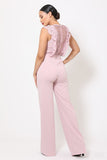 Sheer Mesh Sleeveless Jumpsuit