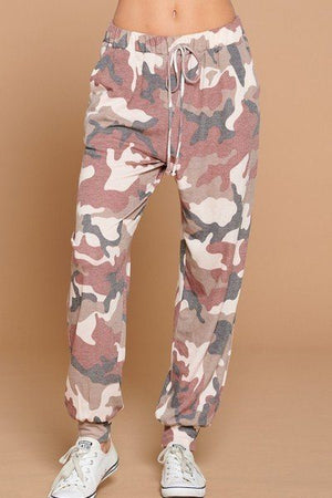 Camo Army Printed French Terry Casual Loungewear Joggers