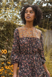 A Floral-print Woven Midi Dress