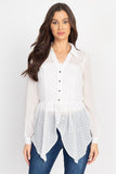 Flounce Hem Polka Dot Blouse