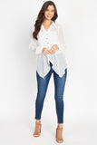 Flounce Hem Polka Dot Blouse