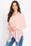 Flounce Hem Polka Dot Blouse