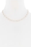 Oval Chain Single Metal Necklace