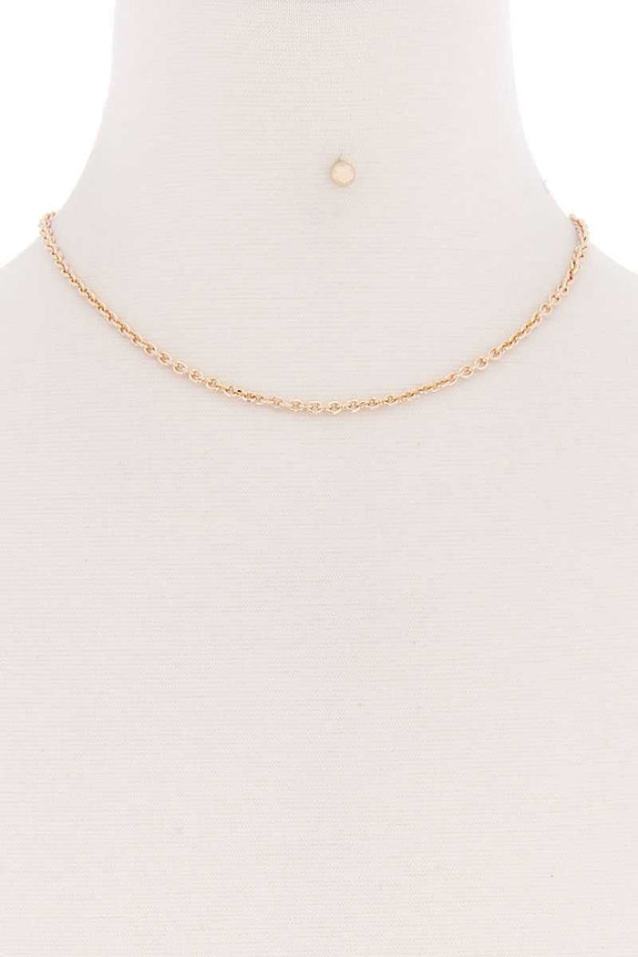 Basic Simple Metal Chain Single Necklace