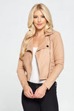 Faux Suede Moto Leather Jacket