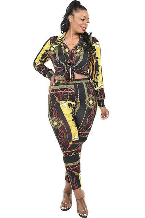 Plus Pattern Printed 2 Piece Legging Set