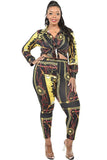 Plus Pattern Printed 2 Piece Legging Set