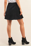 Black Laser Cut Scuba Skater A-line Mini Skirt