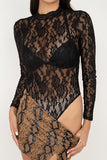 Sheer Floral Lace Bodysuit