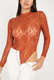 Sheer Floral Lace Bodysuit