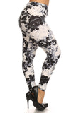 Super Soft Peach Skin Fabric, Floral Graphic Printed Knit Legging