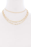 3 Layered Metal Chain Necklace