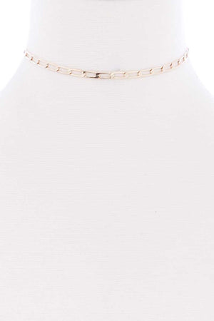 Metal Chain Link Choker Necklace